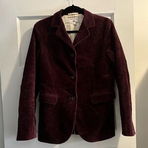 Uniqlo Size S. Maroon corduroy 3-button jacket. Semi-lined (back and sleeves)